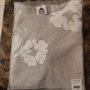 grey denim tears hoodie (small)